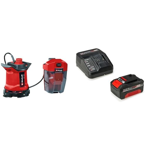 Einhell Akku-Schmutzwasserpumpe GE-DP 18/25 LL Li Power X-Change (18 V, 7.000 L/h Fördermenge, flachabsaugend, 5 m Förderhöhe, ECO- und BOOST-Modus, inkl. 4,0 Ah Akku und Ladegerät) von Einhell