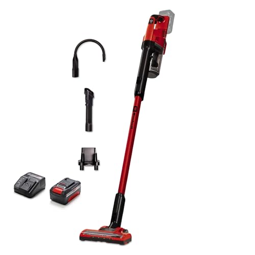 Einhell Akku-Stielstaubsauger TE-SV 18 Li Power X-Change (Li-Ion, 18V, beutelloser Akku-Staubsauger, 0,6 L Auffangbehälter, Zyklontechnologie, 3-fach Filtersystem, inkl. 4,0 Ah Akku und Ladegerät) von Einhell