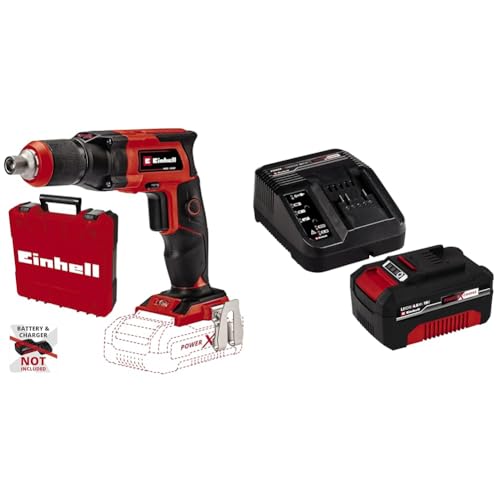 Einhell Akku-Trockenbauschrauber TE-DY 18 Li Power X-Change (Lithium-Ionen, 18 V, 4000 min-1, Tiefenanschlag, Dauerbetrieb, inkl. 4,0 Ah Akku und Ladegerät, Koffer) von Einhell