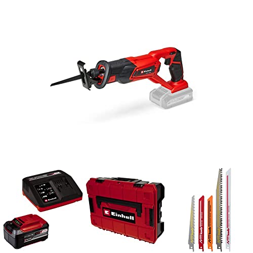 Einhell Akku-Universalsäge TE-AP 18/22 Li Power X-Change (18 V, Li-Ion, 2600 min-1 max. Hubzahl, max. 100 mm Schnitttiefe, inkl. 5,2 Ah Akku, Fastcharger, Sägeblatt-Set und Koffer) von Einhell