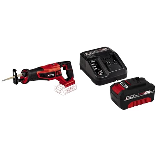 Einhell Akku-Universalsäge TE-AP 18/28 Li BL Power X-Change (Li-Ion, 18 V, 28 mm Hubhöhe, bürstenloser Motor, drehbarer Hauptgriff, Anti-Vibrations-Funktion, inkl. 4,0 Ah Akku und Ladegerät) von Einhell