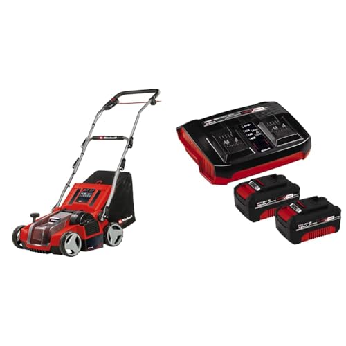 Einhell Akku-Vertikutierer-Lüfter GE-SA 36/35 Li Power X-Change (36 V, Brushless, 35cm Messerwalze, 28L Fangsack, einstellbare Arbeitstiefe, inkl. 2x 4,0 Ah Akku und Twincharger) von Einhell