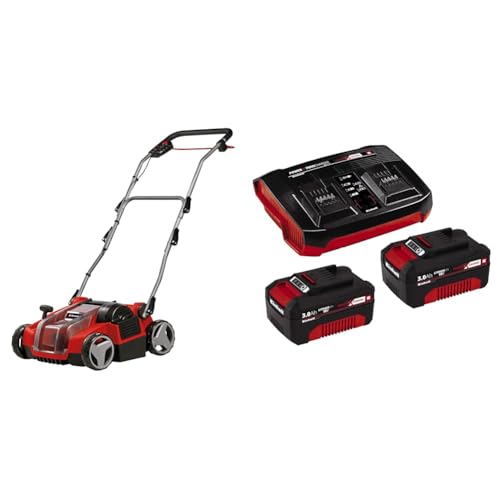 Einhell Akku-Vertikutierer-Lüfter GE-SC 36/35 Li Power X-Change (36 V, 35 cm Arbeitsbreite, klappbarer Führungsholm, inkl. 2X 3,0 Ah Akkus und Twincharger) von Einhell