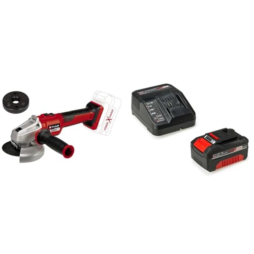 Einhell Akku-Winkelschleifer AXXIO 18/115 Q Li Power X-Change (18 V, Li-Ion, Ø115 mm, 28 mm Schnitttiefe, bürstenloser Motor, Wiederanlaufschutz, ohne Trennscheibe, inkl. 4,0 Ah Akku + Ladegerät) von Einhell