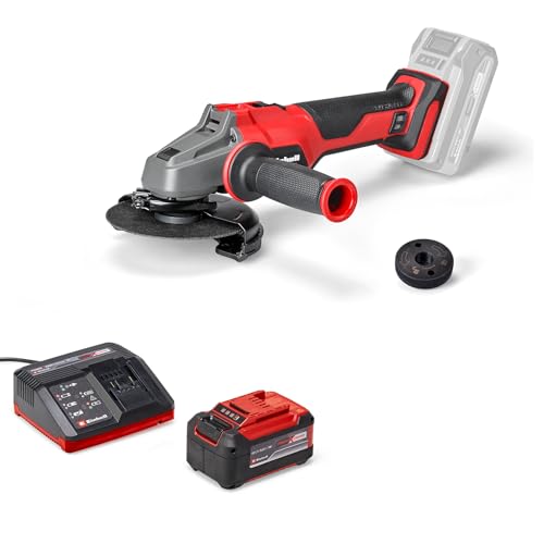 Einhell Akku-Winkelschleifer Axxio 18/115 Q Li Power X-Change (Li-Ion, 18 V, Scheibendurchmesser 115 mm, Brushless, Schnellspannmutter, ohne Trennscheibe, inkl. 5,2 Ah Akku und Ladegerät) von Einhell