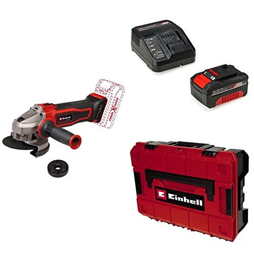 Einhell Akku-Winkelschleifer TE-AG 18/115 Q Li Power X-Change (18V, Ø115 mm, 28 mm Schnitttiefe, Quick Fix Nut, ohne Trennscheibe, inkl. 4,0 Ah Akku, Ladegerät und Koffer) von Einhell