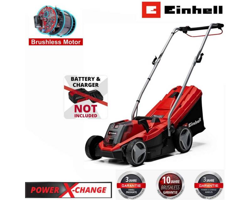 Einhell Akkurasenmäher Akku-Rasenmäher GE-CM 18/33 Li-Solo 18V Brushless Motor Power X-Change von Einhell