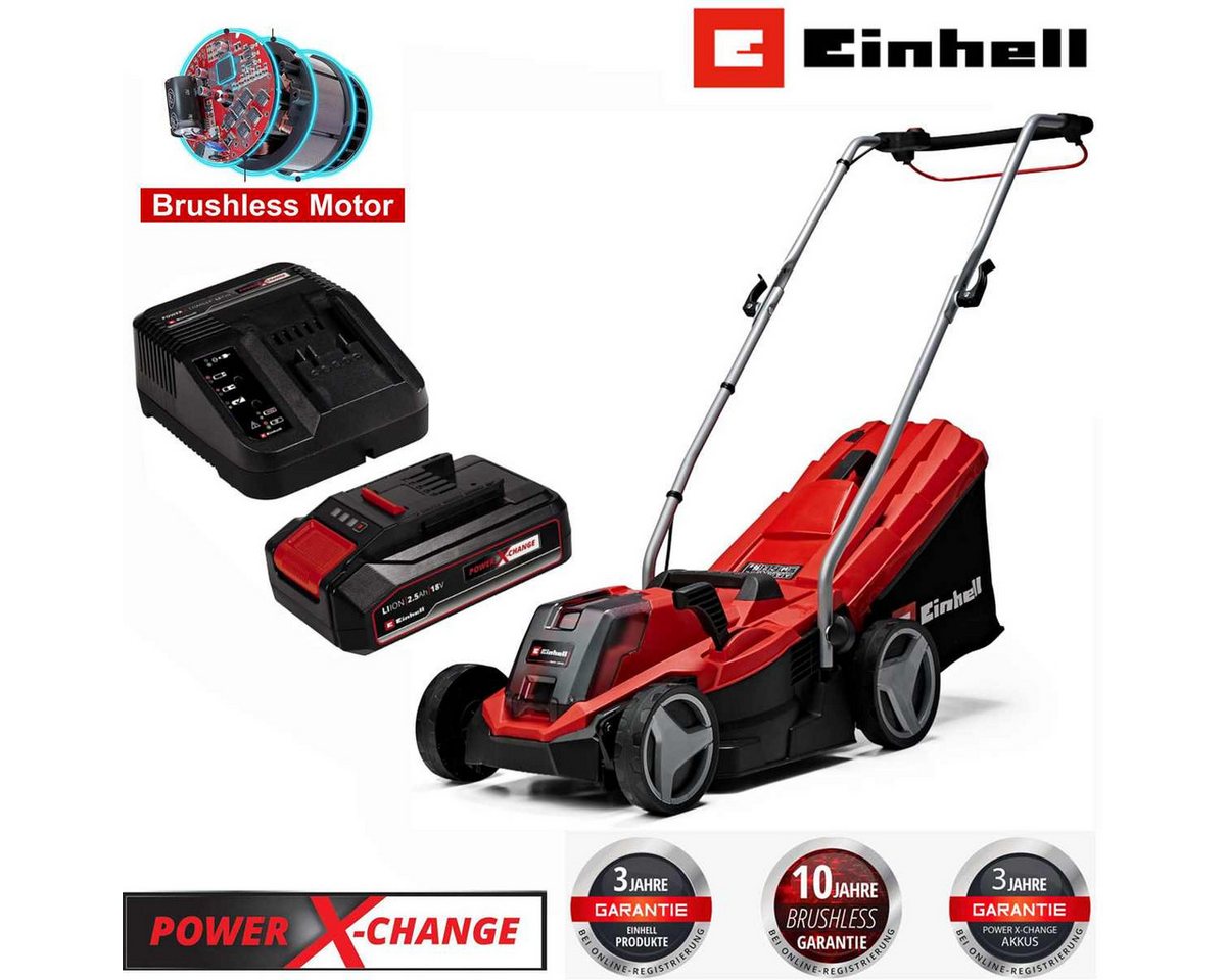 Einhell Akkurasenmäher Rasenmäher GE-CM 18/33 Li 18V Akku 2.5 Ah + Ladegerät Brushless Motor Einhell Akkurasenmäher Rasenmäher GE-CM 18/33 Li 18V Akku 2.5 Ah + Ladegerät Brushless Motor von Einhell
