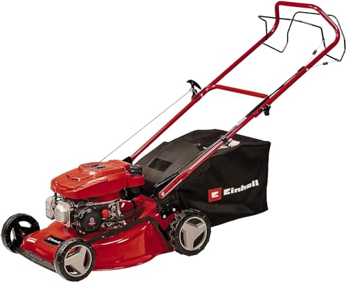 Einhell Benzin-Rasenmäher GC-PM 46/5 S (2 kW, bis 1.400 m², 1 Zylinder, 4-Takt-Motor, abschaltbarer Hinterradantrieb, 9-stufige zentrale Schnitthöhenverstellung 25-80 mm) von Einhell