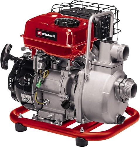 Einhell Benzin-Wasserpumpe GC-PW 16 (1.6 kW, max. 14000 L/h Fördermenge, max. 28 m Förderhöhe, Wasserablassschraube, Ölmangelsicherung, inkl. 2x Schlauchadapter, Saugkorb) von Einhell