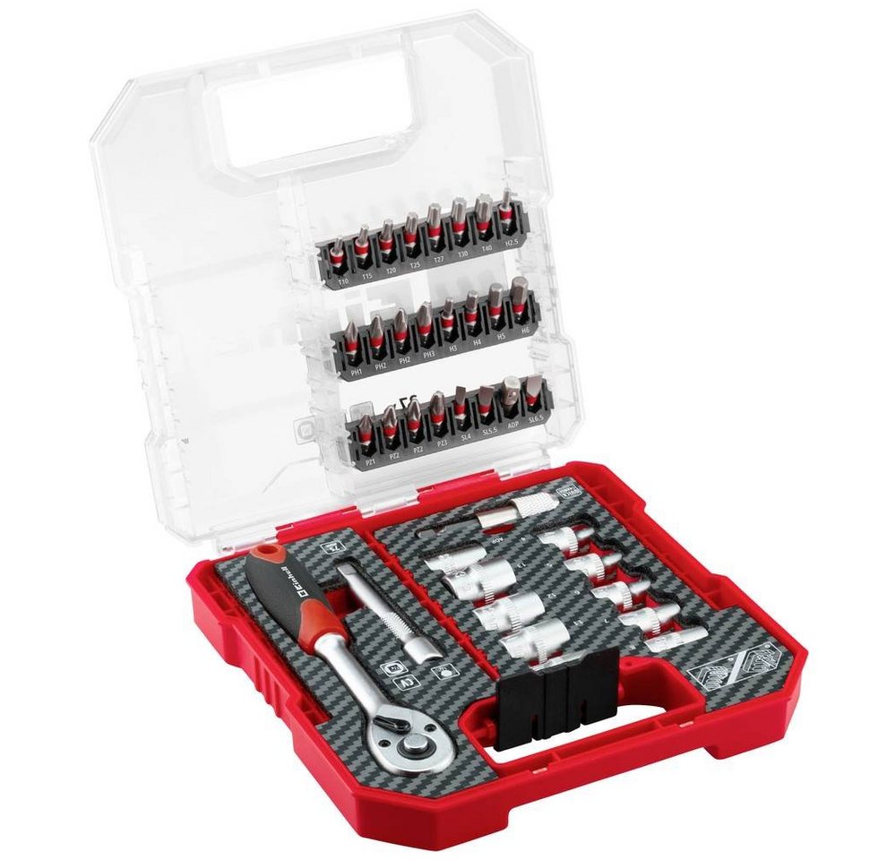 Einhell Steckschlüssel L-CASE 37-tlg. Bit- und Ratschen-Set, 25-mm-Bits Einhell Steckschlüssel L-CASE 37-tlg. Bit- und Ratschen-Set, 25-mm-Bits von Einhell