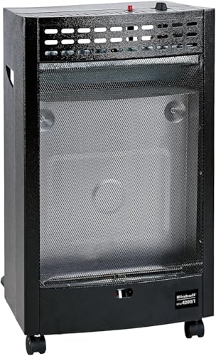 Einhell Blue Flame Gasheizofen BFO 4200/1 (4.200W, 300 g/h Gasverbrauch, Stahlblechgehäuse, Piezozünder, Lenkrollen, inkl. Gasschlauch) Schwarz von Einhell