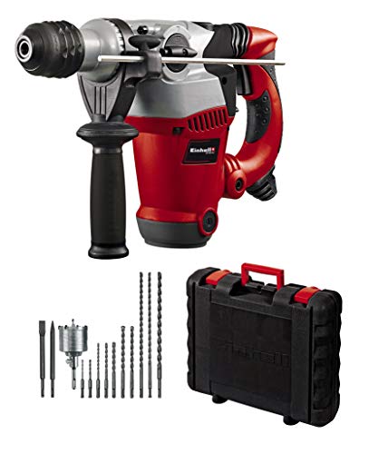 Einhell Bohrhammer-Set RT-RH 32 Kit (1.250 W, 3 Funktionen, pneumatisches Schlagwerk, SDS-plus-Werkzeugaufnahme, inkl. Spitz-/Flachmeißel, Bohrkrone, 10 Bohrer, Koffer) von Einhell