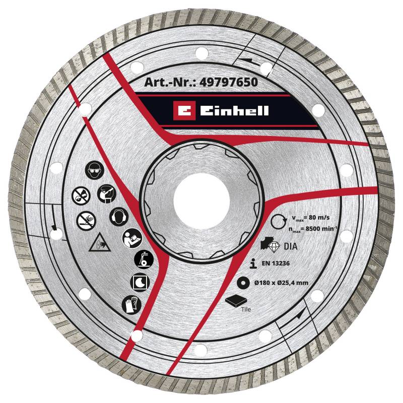 Einhell Diamant-Trennscheibe Ø 180 x 25,4 mm mit Turborand von Einhell