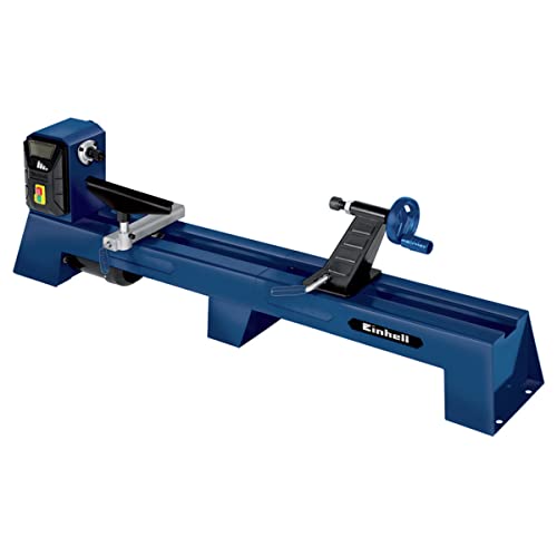 Einhell Drechselbank BT-DB 1000 (400 W, max. Drechseldurchmesser 300 mm, Spindeldrehzahl 890/1260/1760/2600 min-1,inkl. Zentrierspitze und Planscheibe, inkl. 5-tlg. Drechselbeitel-Set, Blau) von Einhell
