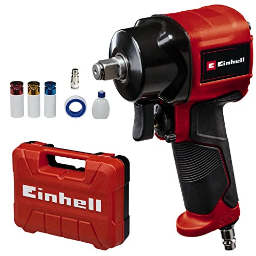 Einhell Druckluft-Schlagschrauber TC-PW 610 Compact (max. 8 bar, max. Drehmoment 610 Nm, 1/2"-Vierkantantrieb, Links-/Rechtslauf, Lieferung im Koffer, inkl. 3 Stecknüssen) von Einhell