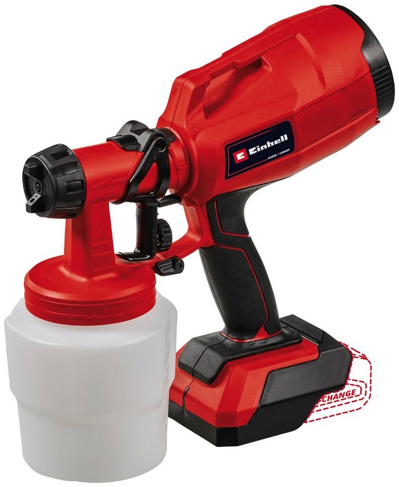 Einhell Farbsprühgerät TC-SY 18/60 Li-Solo, (8-tlg), Akku-Farbsprühsystem (Sprühpistole), ohne Akku von Einhell