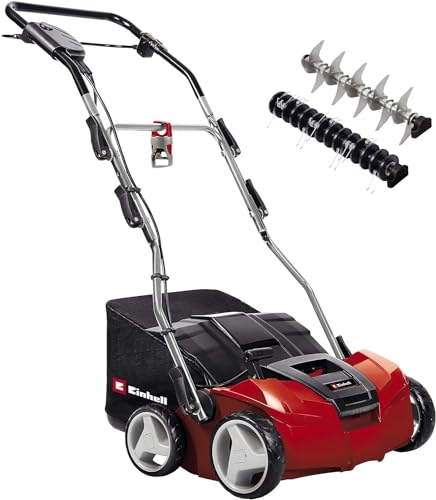 Einhell Elektro-Vertikutierer-Lüfter GE-SA 1435 (1400W, 35cm Arbeitsbreite, bis 3-9mm Arbeitstiefe, höhenverst. Holm, 28L Fangsack, inkl. Lüfterwalze) von Einhell