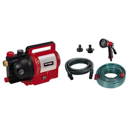 Einhell Gartenpumpe GC-GP 1250 N/1 (1.200 W, max. 5000 L/h, max. Förderhöhe 50 m, Wassereinfüllöffnung /-ablassschraube, inkl. 5-tlg. Zubehör-Set) von Einhell