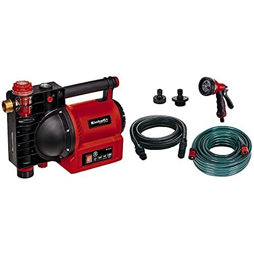 Einhell Gartenpumpe GE-GP 1145 ECO (1100 W, max. 4500 l/h, max. 4.8 bar, Wassereinfüllschraube, Vorfilter, inkl. Adapter, inkl. 5-tlg. Zubehör-Set) von Einhell