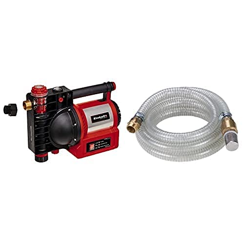 Einhell Gartenpumpe GE-GP 1246 N FS (1200 W, 4.6 l/h, 5 bar Förderdruck, Wasserfüll-/Schmutz-/Sauganzeige, Trockenlaufsicherung, Brüh-/Thermoschutz, Flow-Sensor, inkl. 4 m Messing Saugschlauch) von Einhell