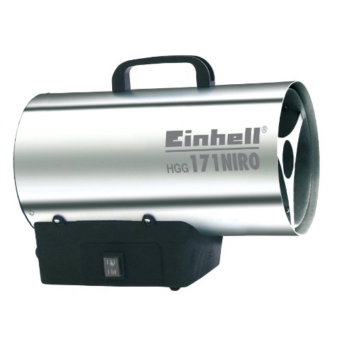 Einhell Heißluftgenerator HGG 171 Niro (17 kW, 700 mbar Betriebsdruck, 1000 m³/h Luftvolumenstrom, Piezozündung, Rückbrandsicherung, Turbo-Ventilator), Silber, Schwarz von Einhell