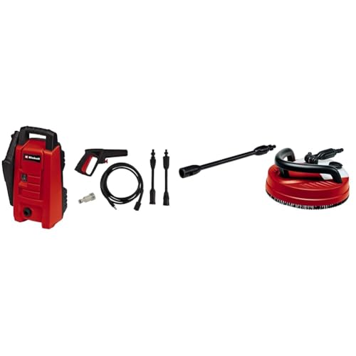 Einhell Hochdruckreiniger TC-HP 90 (1200 W, max. 90 bar, Ausgabe max. 372 L/h, Tragegriff, Wasseranschluss + integrierter Filter, inkl. Pistole, Schlauch, Lanze, Düse und Flächenreiniger) von Einhell