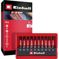 Einhell Impact Bit Taschenbox 10tlg 118653 Bit-Set 1/4" (6.3 mm), PH, PZ, TORX, Sechskant von Einhell
