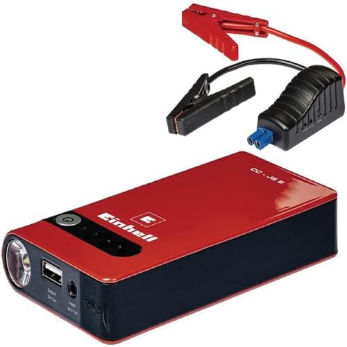 Einhell Jump-Start - Power Bank CE-JS 8/1 (12 V, LiPo-Akku 3x2500 mAh, LED-Ladezustandsanzeige, LED-Leuchte, 12V/200A Starthilfeeinrichtung, Starthilfekabel, 2 USB Anschlüsse) von Einhell