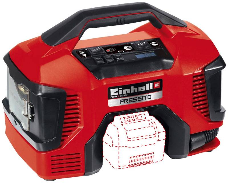 Einhell Kompressor Pressito, 90 W, max. 11 bar, 20 l, Power X-Change, Inkl. Adapter-Set, ohne Akku & Ladegerät Einhell Kompressor Pressito, 90 W, max. 11 bar, 20 l, Power X-Change, Inkl. Adapter-Set, ohne Akku & Ladegerät von Einhell