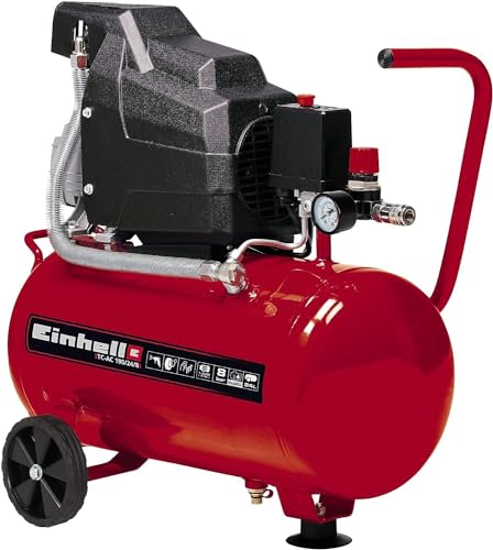 Einhell Kompressor TC-AC 190/24/8 (1500 W., max. 8 bar, 24 l-Tank, 165 l/min Ansaugleistung, Motordrehzahl 2850 min^-1, Druckminderer, Manometer, Ölschmierung) von Einhell