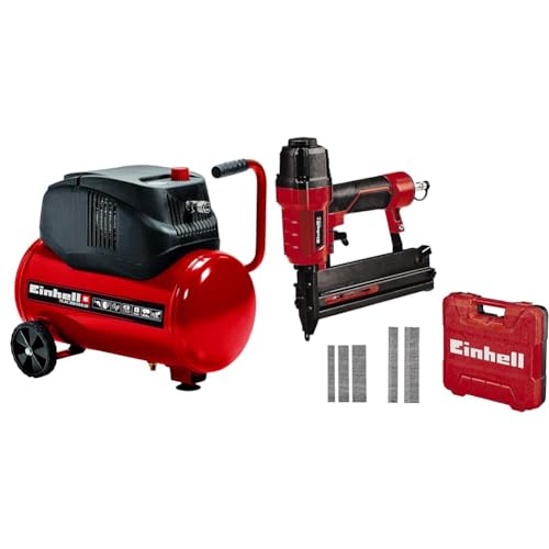 Einhell Kompressor TC-AC 200/24/8 OF (1.200 W., max. 8 bar, Druckminderer, öl-/servicefreier Motor, 24 l-Tank, vibrationsgedämpfter Standfuß, Rückschlag-/Sicherheitsventil, inkl. 3-tlg. Druckluftset) von Einhell