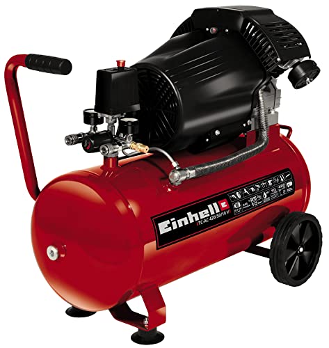 Einhell Kompressor TC-AC 420/50/10 V (2200 W., max. 10 bar, 50 l-Tank, 420 l/min Ansaugleistung, Motordrehzahl 2850 min^-1, Druckminderer, Manometer, Ölschmierung) von Einhell