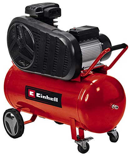 Einhell Kompressor TE-AC 430/90/10 (3000 W., max. 10 bar, 90 l-Tank, 430 l/min Ansaugleistung, Motordrehzahl 2850 min^-1, Druckminderer, ölfrei) von Einhell