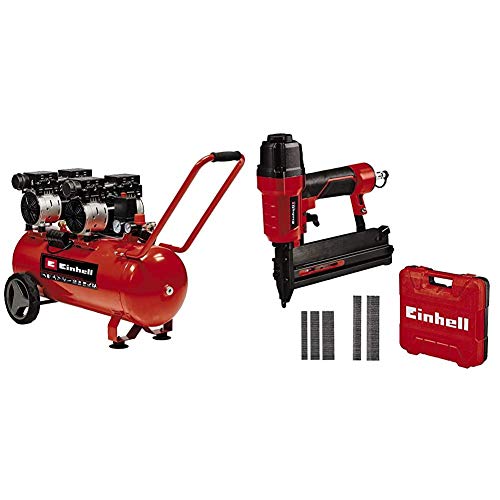 Einhell Kompressor TE-AC 50 Silent (Flüsterkompressor, 1500 W, max. 8 bar Betriebsdruck, 270 L/min Ansaugleistung, öl-/servicefreier Motor, 50 l-Tank, inkl. Druckluft-Tacker TC-PN 50) von Einhell