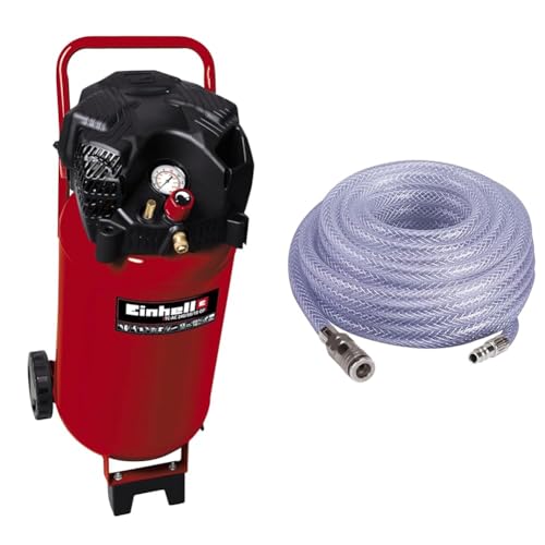 Einhell Kompressor TC-AC 240/50/10 OF (1500 W, 240 l/min Ansaugl., 50 l Kessel, 10 bar max. Betriebsdruck, öl- und wartungsarm, Druckminderer, inkl. 15 m Gewebeschlauch) von Einhell