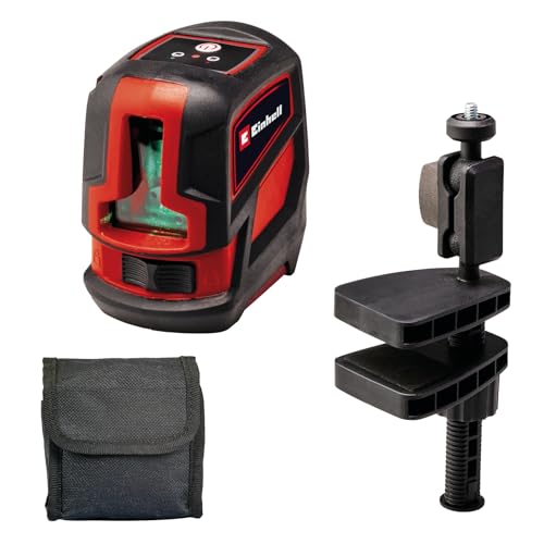 Einhell Kreuzlinienlaser TC-LL 2 G (selbstnivellierend, horizontale/vertikale grüne Laserlinien, digitale Wasserwaage, 1/4 zoll Stativgewinde, inklusive Tasche und Universalklemme) von Einhell