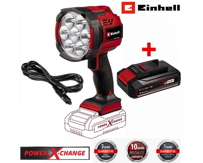 Einhell LED Taschenlampe Lampe TE-CL 18/2500 LiAC-Akku 2.5 Ah OHNE Ladegerät 18V, 2500lm 7 LED von Einhell