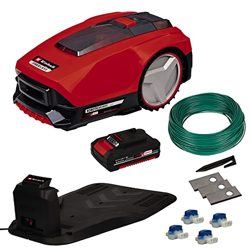 Einhell Mähroboter FREELEXO 350 Power X-Change (Li-Ion, Second-Area-Modus, bis 35% Steigung, für 350 m² Rasenfläche geeignet, Stoß-/Kipp-/Hebe-/Regensensor, inkl. Installations Kit) von Einhell