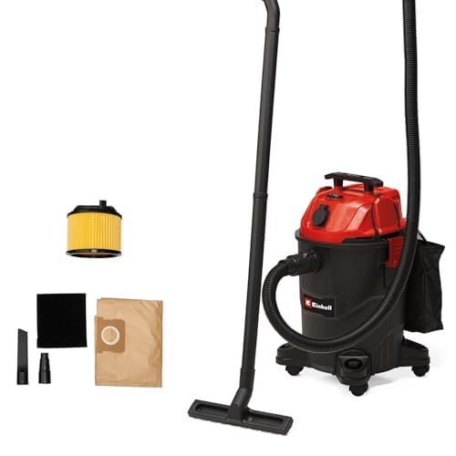 Einhell Nass-Trockensauger TC-VC 1825 A (1.250 Watt, 180 mbar Saugleistung, Automatiksteckdose, 25 L Auffangbehälter, Tragegriff, inkl. Düsen, Filter, Schmutzfangsack und 5X Vliesbeutel) von Einhell