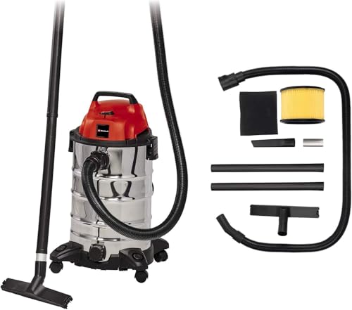 Einhell Nass-Trockensauger TC-VC 1930 S (1.500 Watt, rostfreier Edelstahlbehälter 30 l, Blasanschluss, inkl. Plastiksaugschlauch, Kombi-, Fugendüse & diverse Filter) von Einhell