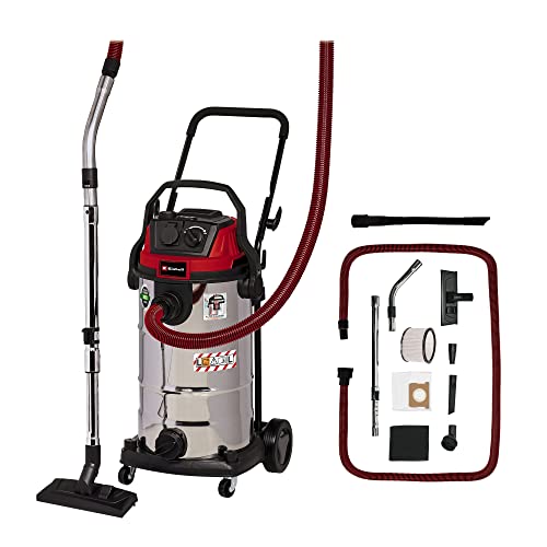 Einhell Nass-Trockensauger TE-VC 2340 SACL (1500 W, HEPA-Faltenfilter, Filterreinigungssystem, 40l, Staubschutzklasse L, Automatiksteckdose, inkl. umfangreiches Zubehör, Flexible Fugendüse lang) von Einhell