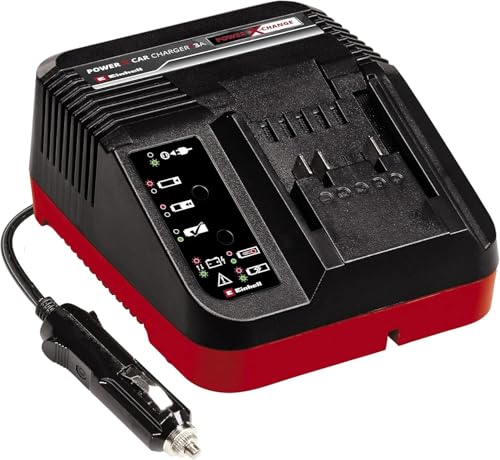 Einhell Original Ladegerät Power X-Car Charger 3A Power X-Change (Li-Ion, 18V, 12 V Stecker, permanente Akkuüberwachung und intelligentes Lademanagement, 7-fache Zustands-LED-Anzeige) von Einhell