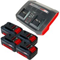 Einhell PXC Starter Kit 4x Power X-Change Akku 18 V 4,0 Ah ( 4x 4511396 ) + Power X-Twincharger 3A Doppel Ladegerät ( 4512069 ) von Einhell