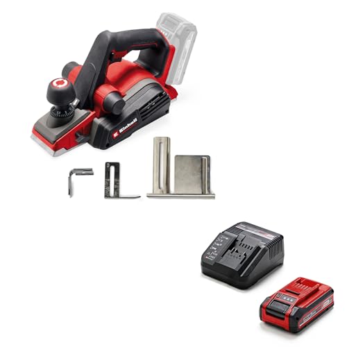 Einhell Professional Akku-Handhobel TP-PL 18/3 Li BL Power X-Change (18 V, Brushless, 82 mm Hobelbreite, bis 3 mm Spantiefe, Messerwelle, Parkschuh, inkl. 3,0 Ah Akku + Ladegerät) von Einhell