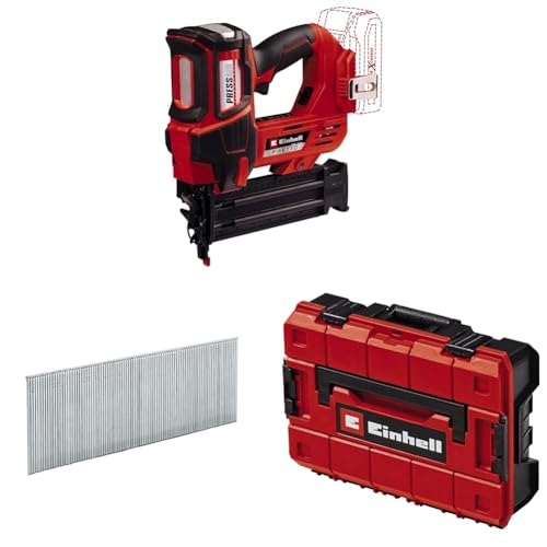 Einhell Professional Akku-Nagler FIXETTO 18/50 N Power X-Change (18V, 60 Schuss/min, max. 50 mm Nagellänge, Tiefeneinstellung, Einzel-/Serienschuss, inkl 3.500 Nägel, ohne Akku, inkl. E-Case) von Einhell