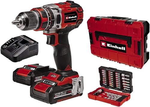 Einhell Professional Akku-Schlagbohrschrauber TP-CD 18/50 Li-i BL+ 39 (2x2,0Ah) Power X-Change (Li-Ion, 18 V, 50 Nm, Schlagzahl 28.800 min-1, inkl. 2x 2,0Ah , Ladegerät, Koffer, 39-tlg. Bit-Set) von Einhell