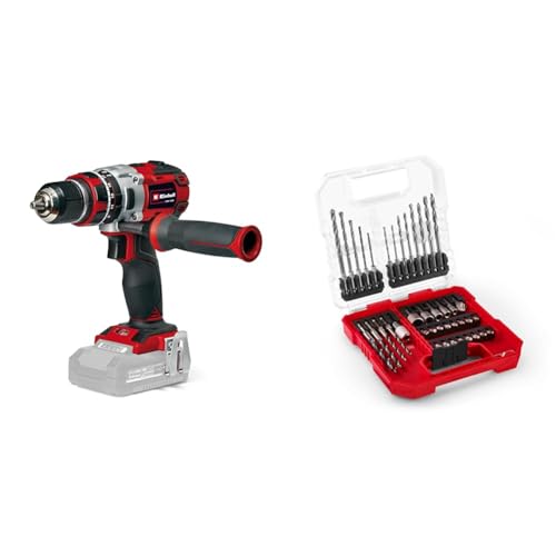 Einhell Professional Akku-Schlagbohrschrauber TP-CD 18/80 Li-i BL - Solo Power X-Change (18 V, Brushless, 80 Nm, Schlagbohrfunktion, 13 mm Bohrfutter, 2 Gang, ohne Akku, inkl. Bit- und Bohrer-Set) von Einhell