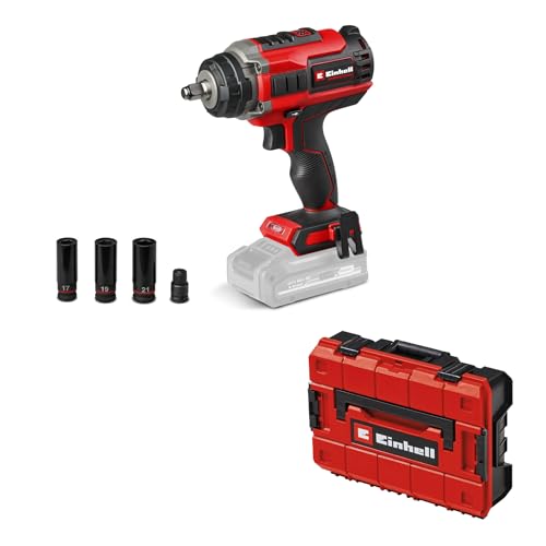 Einhell Professional Akku-Schlagschrauber IMPAXXO 18/450 Power X-Change (18 V, 450 Nm, 3 Leistungsstufen, Brushless, 1/2"-Aufnahme, inkl. Nuss-Set & E-Case, ohne Akku) von Einhell
