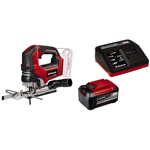 Einhell Professional Akku-Stichsäge TP-JS 18/135 Li BL Power X-Change (18 V, 135 mm Schnitttiefe in Holz, 26 mm Hubhöhe, Brushless, inkl. Sägeblatt, inkl. 5,2 Ah Akku und 4A Ladegerät) von Einhell